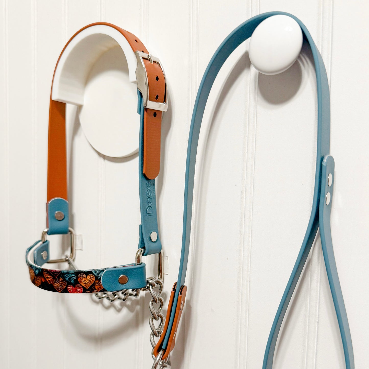 Carved Leather Hearts Biothane Halter