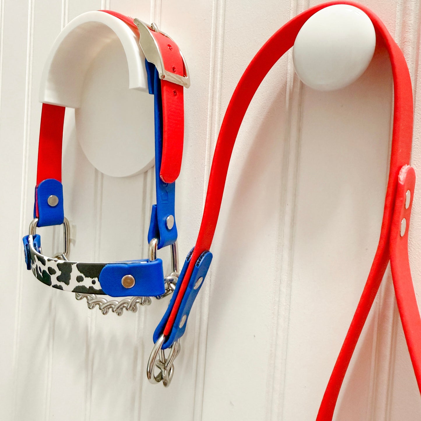 Red, White, and Moo Biothane Halter