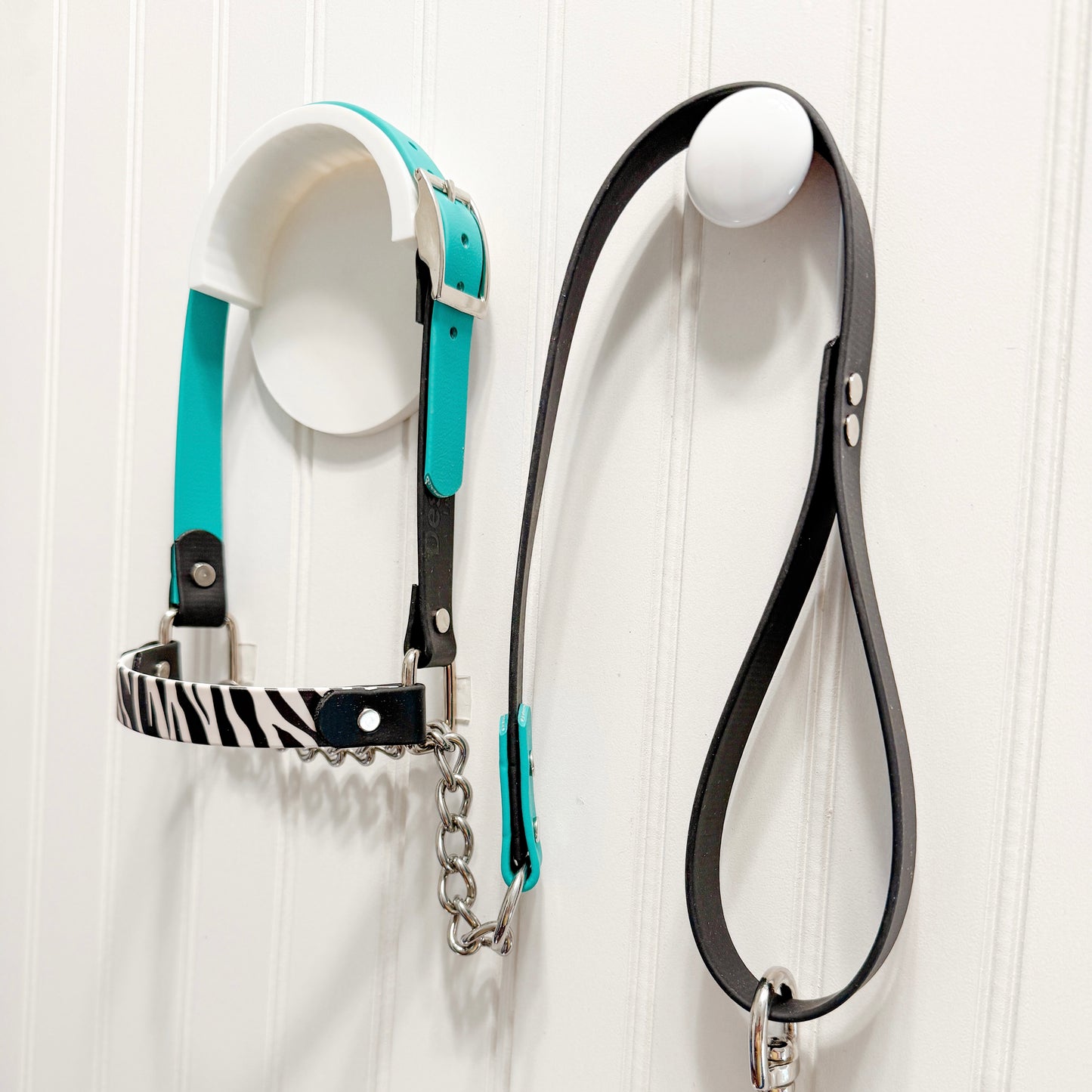 Teal & Zebra Biothane Halter