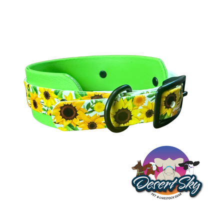 Biothane Dog Collar — Sunflower Print