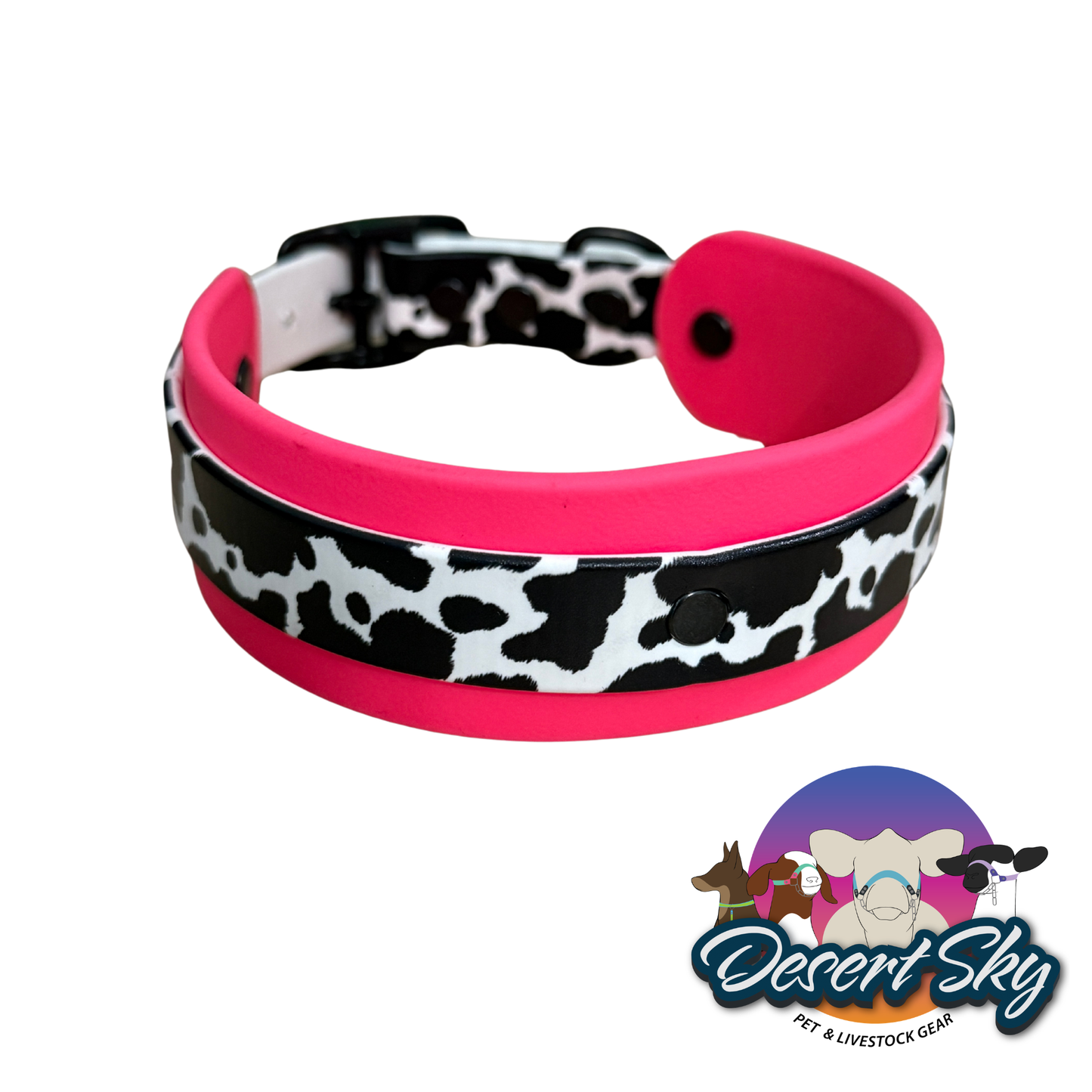Biothane Dog Collar — Cow Print